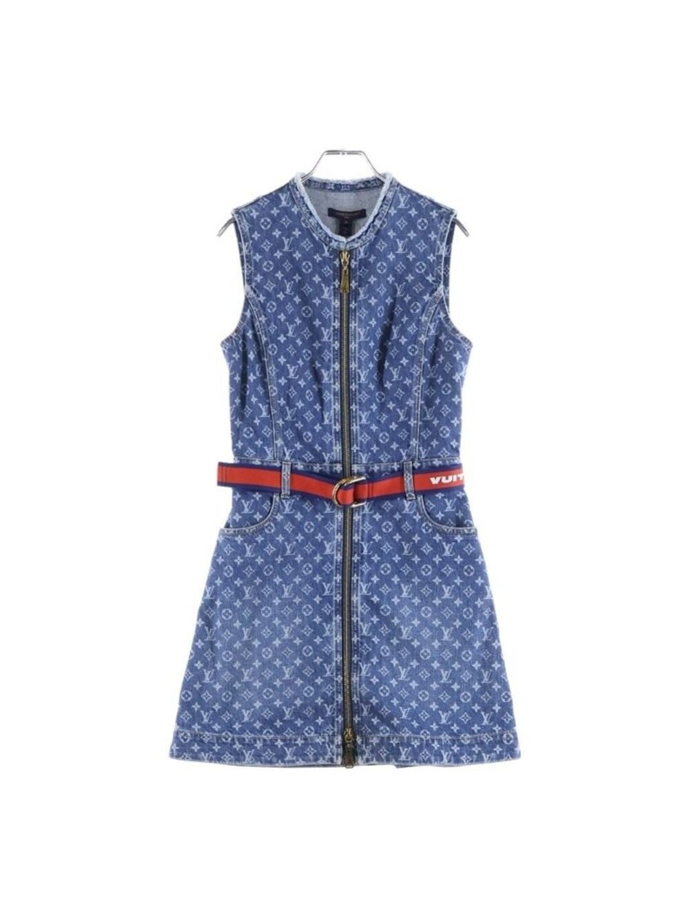 Louis Vuitton Sleeveless Monogram Dress Denim Black